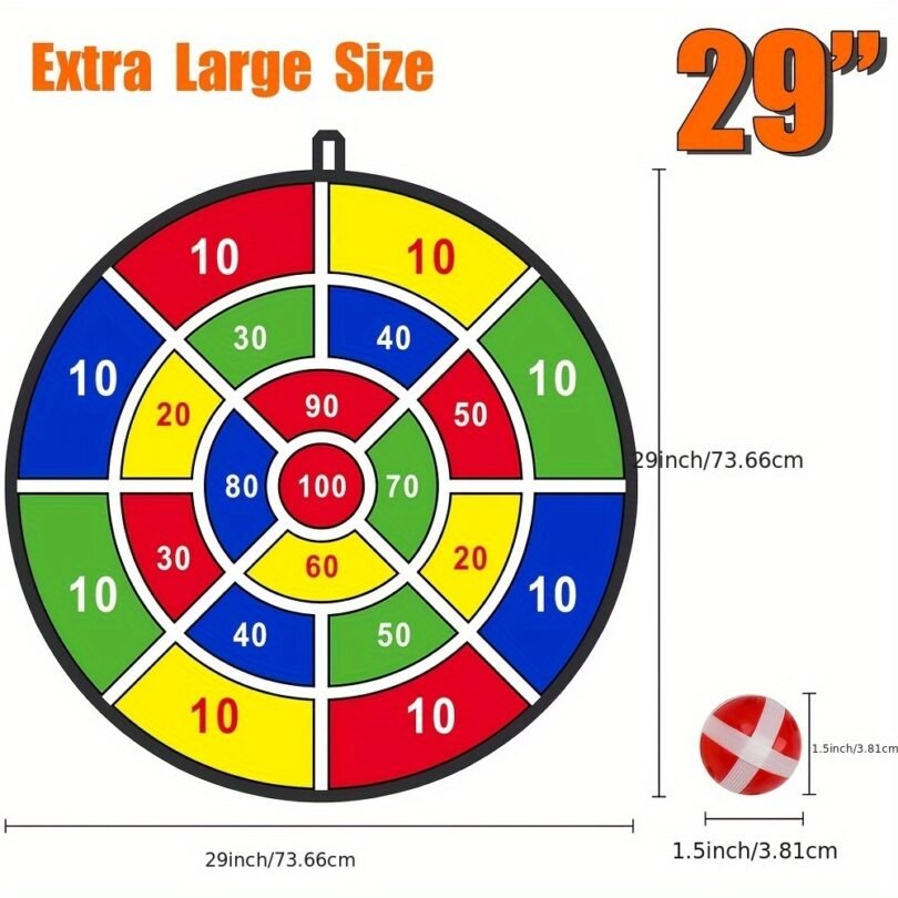 29" Large Dart Board For Kids, Kids Dart Board With Sticky Balls, Boys Toys, Indoor/SportOutdoor Fun Party Play Game Toys, Birthday Gifts For 3 4 5 6 7 8 9 10 11 12 Year OldBoys Girls - Image 6