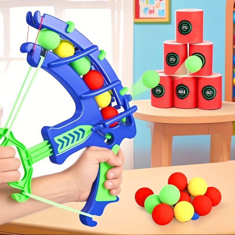 Kids Soft Foam Ball Crossbow Set, Competitive Intellectual Shooting Game, Safe Fun, Hand-Eye Coordination Exercise, Perfect Gift for Christmas, Halloween, Thanksgiving, Birthday, Mixed Colors, Plastic Construction - Image 6