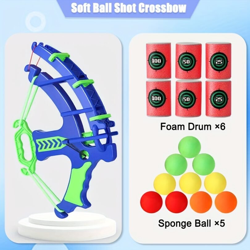 Kids Soft Foam Ball Crossbow Set, Competitive Intellectual Shooting Game, Safe Fun, Hand-Eye Coordination Exercise, Perfect Gift for Christmas, Halloween, Thanksgiving, Birthday, Mixed Colors, Plastic Construction - Image 3