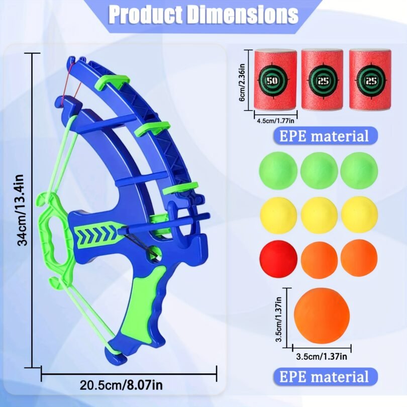 Kids Soft Foam Ball Crossbow Set, Competitive Intellectual Shooting Game, Safe Fun, Hand-Eye Coordination Exercise, Perfect Gift for Christmas, Halloween, Thanksgiving, Birthday, Mixed Colors, Plastic Construction - Image 7